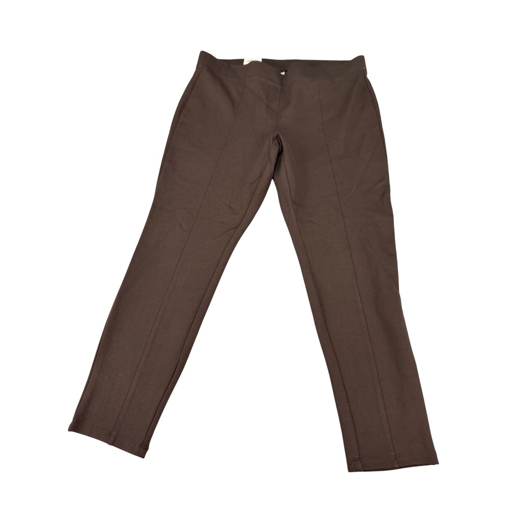 Style & Co Womens 18W Brown Ponte Leggings Mid Rise Comfort Waist Rich Truffle